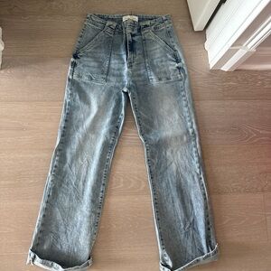 Stylish Light Blue Women's Straight Leg Jeans